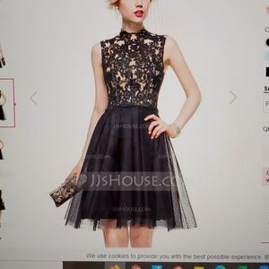 NEW A Line High Neck Knee Length Tulle Cocktail